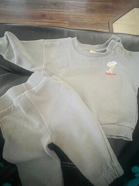 Peanuts Snoopy  Gray Sweatshirt  and Pants with Brand Tag 3-6 months